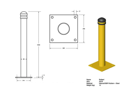 <strong>NBL 89/1000 Protection Steel Bollard</strong>